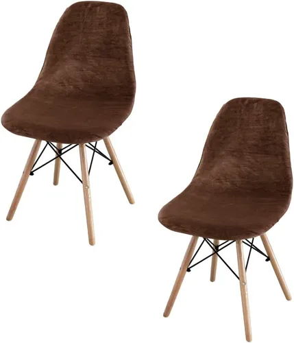 Vista 8 de Fundas elásticas para silla de terciopelo modernas de mediados de siglo, fundas para sillas sin brazos, para cocina, comedor, sala de estar