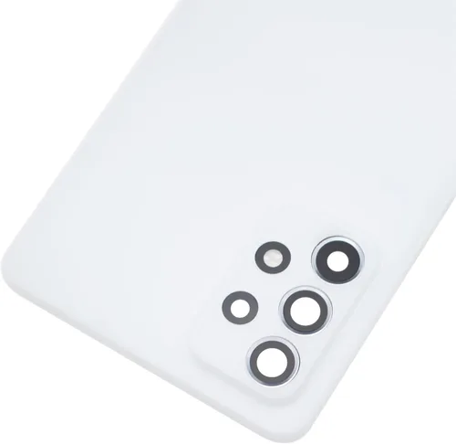 Vista 3 de Impresionante cubierta de panel trasero de plástico blanco reemplazo para Samsung Galaxy A52 con marco de cámara trasera cubierta de vidrio