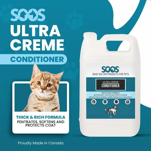 Vista 3 de Soos Acondicionador para mascotas Ultra Crème Natural Minerales del Mar Muerto, pulido de absorción profunda con vitaminas, aceites esenciales