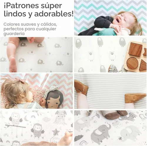 Vista 5 de Cuddly Cubs Pack and Play - Juego de sábanas bajeras para Graco Pack n Play Playard, paquete de 2, juego de sábanas de algodón de jersey suave
