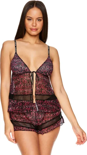 Vista 2 de bebe Ropa de dormir de malla para mujer y lencería corta, conjunto de lencería para mujer de 2 piezas