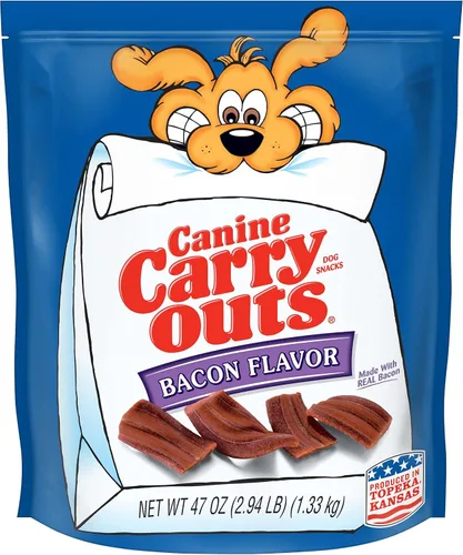 Vista 14 de Canine Carry Outs Golosinas para perros, sabor a tocino, 22.5 onzas (paquete de 4), hechas con tocino real