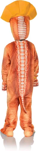 Vista 2 de Disfraz infantil de dinosaurio prehistórico con diseño de Triceratops naranja