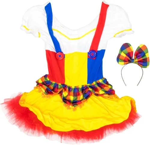 Vista 4 de Cutie payaso traje de Halloween para mujer sexy arlequín circo vestido
