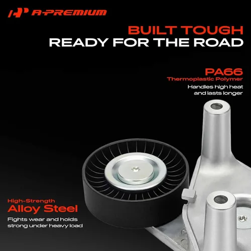 Vista 3 de A-Premium Conjunto de tensor de correa con polea Compatible con Hyundai Sonata 1999-2005, Santa Fe 2001-2006, Tiburon 2003-2008, Tucson y Kia