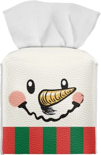 Vista 29 de Lindas decoraciones de ajolote con estampado de animales, caja de pañuelos de cuero, soporte de Navidad, organizador de papel de seda impermeable