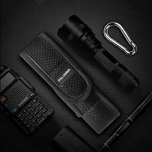 Vista 6 de PALUMMA Funda de nailon para linterna con mosquetón, soporte de cinturón de linterna de ajuste flexible para la mayoría de marcas de tamaño de hasta