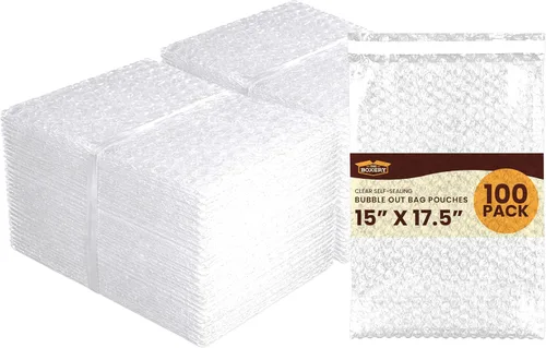 Vista 16 de The Boxery Bolsas de burbujas autoadhesivas transparentes de 3 x 5 pulgadas, paquete de 100