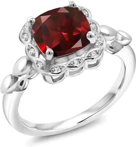 Vista 95 de Gem Stone King Anillo de compromiso de plata de ley 925 de 0.315 in con piedra natal y zafiro blanco creado Anillo de compromiso de boda