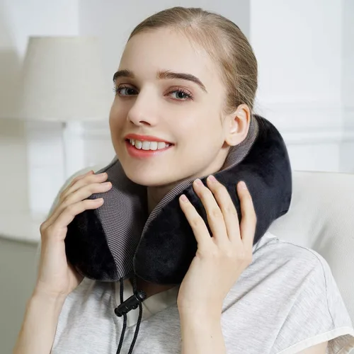 Vista 3 de Almohada de viaje, la mejor almohada cervical de espuma viscoelástica, soporte de cabeza, almohada suave de apoyo para la cabeza para dormir