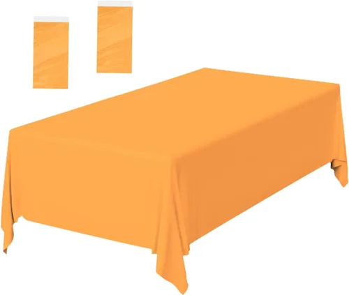 Vista 22 de Paquete de 2 Manteles de Plástico Beige Desechables Cubiertas de Mesa Mantel Rectangular Beige para Fiesta Baby Shower Boda Cumpleaños Mantel