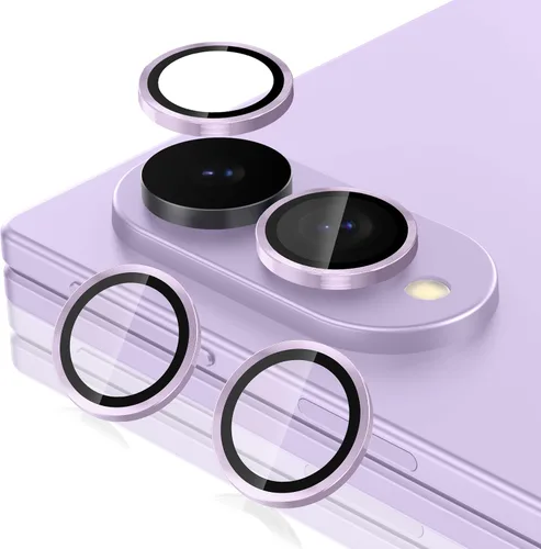 Vista 83 de Casetego Protector de lente de cámara para Galaxy Z Fold 8, [Diseño de purpurina mejorado], [Fuerte adherencia], lente de vidrio templado 9H negro