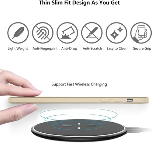Vista 6 de Funda de silicona líquida compatible con iPhone 12 Mini de 5.4 pulgadas, antiarañazos y huellas dactilares, forro de microfibra a prueba de golpes