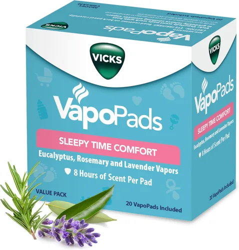 Vista 11 de Vicks VapoPads Sleepy Time Comfort - Almohadillas de vapor para humidificadores e inhaladores de vapor, romero, lavanda y eucalipto, paquete de 40