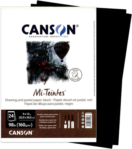 Vista 11 de Canson Artist Series Mi-Teintes - Papel pastel, colores surtidos, bloc plegable, 9 x 12 pulgadas, 24 hojas (98 libras/160g) - Papel de artista