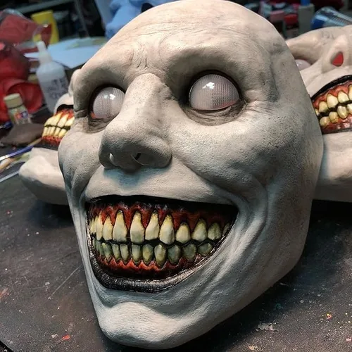 Vista 8 de Máscara aterradora de Halloween para adultos, realista y duradera, de látex natural, espeluznante, máscara de terror para fiesta de cosplay