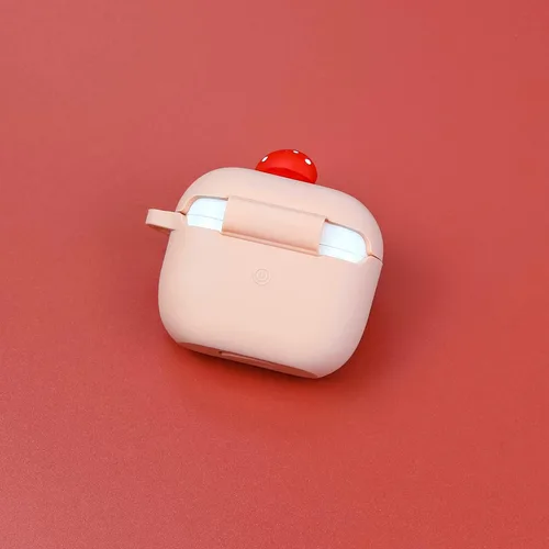 Vista 6 de Wonhibo Funda para Airpods 3 para mujeres y niñas, bonita funda Kawaii para Airpod 3ª y tercera generación 2021 con llavero (seta)