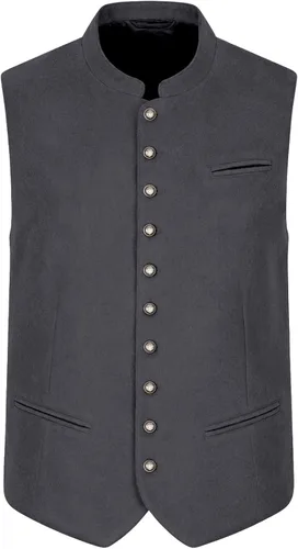 Vista 8 de Chaleco formal para hombre, cuello alto, botón frontal Negro