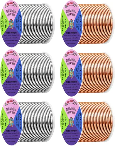 Vista 381 de Mandala Crafts - Alambre de aluminio anodizado de calibre 22 para hacer joyas - 137.2 m de alambre flexible surtido y coloreado - Doble para bonsái