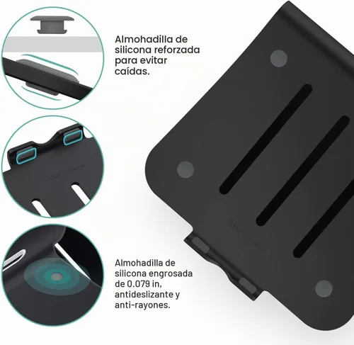 Vista 4 de Soporte para portátil de aluminio con ventilación térmica para MacBook Air/Pro, Dell, HP, Lenovo, Microsoft Surface, Samsung de 11 a 16 pulgadas