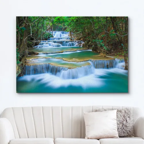 Vista 2 de wall26 - Lienzo decorativo para pared Cascada en Kanchanaburi