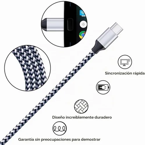 Vista 6 de Cable de carga para Galaxy S26 C de carga rápida, paquete de 5 cables de automóvil USB C de 6 pies para Android, compatible con Samsung Galaxy S26