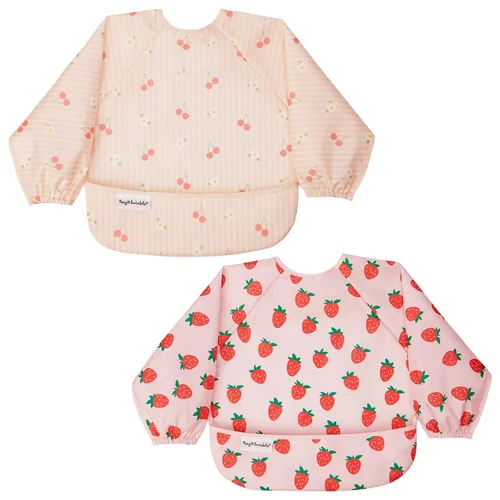 Vista 13 de Tiny Twinkle Babero de manga larga para bebés y niños pequeños Paquete de 2 baberos impermeables para comer, lavable a máquina y artículos