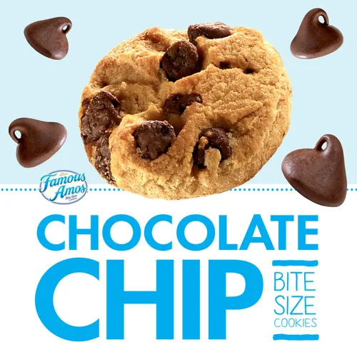 Vista 2 de Famous Amos Galletas de chispas de chocolate tamaño bocado, porción individual, 1.2 onzas (paquete de 20)