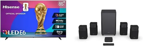 Vista 25 de Hisense 43" Serie E6 Cinema Hi-QLED 4K UHD Smart Fire TV (43E6QF, modelo 2025) - Sensor de luz AI, Dolby Vision · Atmos, control remoto por voz