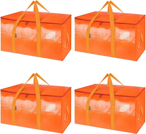 Vista 50 de BALEINE Paquete de 2 bolsas de mudanza de gran tamaño con asas reforzadas, bolsa de almacenamiento resistente para ropa, suministros de mudanza