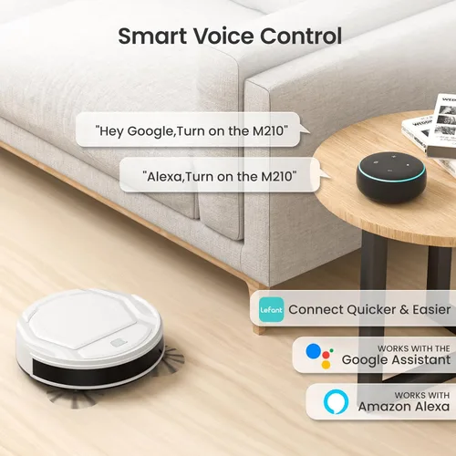 Vista 5 de Lefant Robot aspirador M210P, limpieza programada, carga automática automática, oferta para pelo de mascotas, blanco