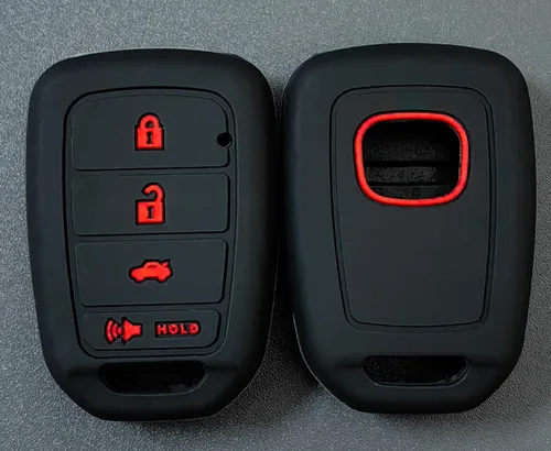 Vista 2 de REPROTECTING Funda de goma de silicona para llavero compatible con Honda Accord CR-V Civic Crosstour Fit (solo compatible con llavero recto)