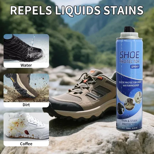 Vista 2 de Spray protector de zapatos - Nano spray impermeable para zapatos y zapatillas Repelente al agua invisible y protector de manchas para cuero