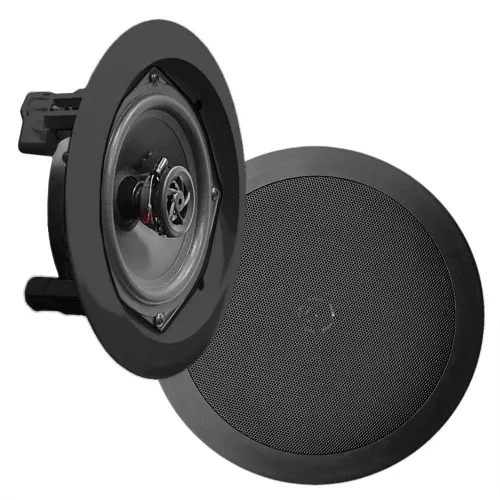 Vista 2 de Sistema de 2 altavoces empotrados Pyle de 5.25 pulgadas para la pared o techo (PDIC51RDBK) Negro