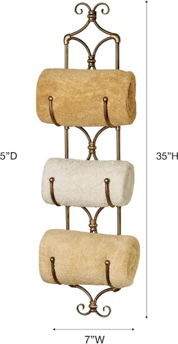 Vista 6 de Touch of Class Bain Wall Mount Rack Oro