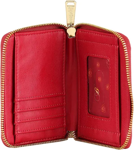 Vista 3 de Loungefly Disney Belle Flowers - Mini cartera con cremallera de piel sintética, Multi, Cartera con cremallera