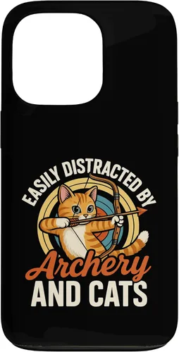 Vista 10 de Funny Cat Parent Gift Easily Distracted by Archery and Cats Case for iPhone 17