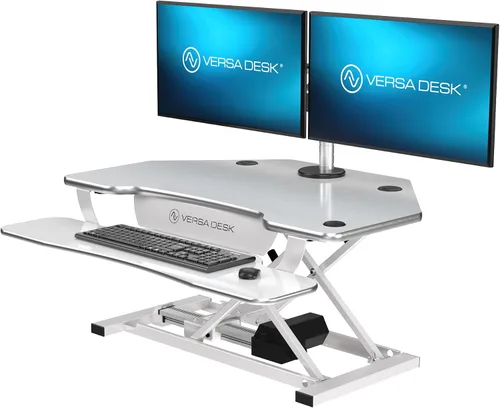 Vista 12 de VERSADESK® PowerPro™ - Convertidor de escritorio de pie de esquina de 36", elevador de escritorio de pie motorizado ajustable en altura de 36