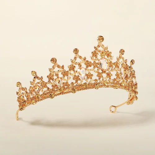 Vista 9 de Tiara de boda verde para mujer, corona de reina y tiaras, corona de princesa para mujeres y niñas, diademas de cristal para novia, Metal