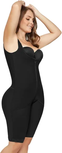 Vista 2 de Leonisa Womens Braless Body Shapewear with Thigh Slimmer High Compression