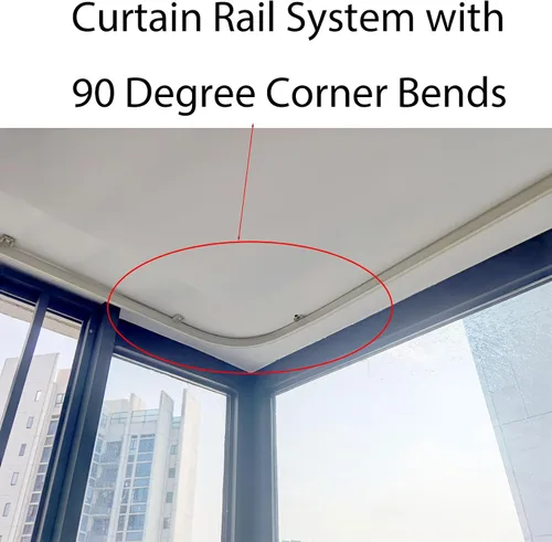 Vista 7 de Pista de cortina de techo flexible flexible, 6.6 ft PVC White Curtain Rail Set, For Curtain, Window, Shower, RV, Camper, Room Divider, Hospital
