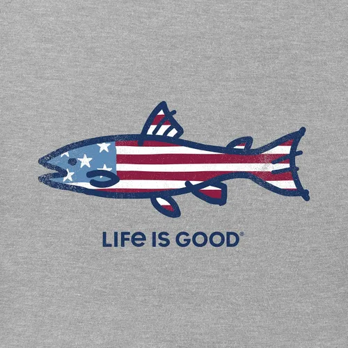 Vista 3 de Life is Good Camiseta gráfica Crusher para hombre con bandera estadounidense