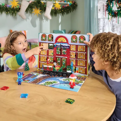 Vista 4 de MAGNA-TILES microMAGS Advent Calendar 34-Piece Magnetic Construction Set, The Original Magnetic Building