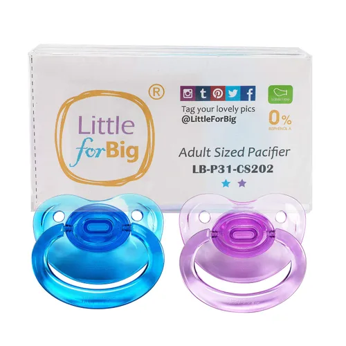 Vista 8 de LittleForBig BigShield - Juego de chupetes brillantes para adultos, color azul y morado Azul y púrpura