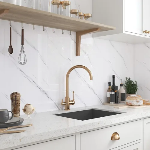 Vista 5 de LaCheery Paneles de Pared de Mármol Blanco Despegar y Pegar Papel Tapiz de Mármol para Dormitorio Panel de Pared de TV Decoración Sala de Estar