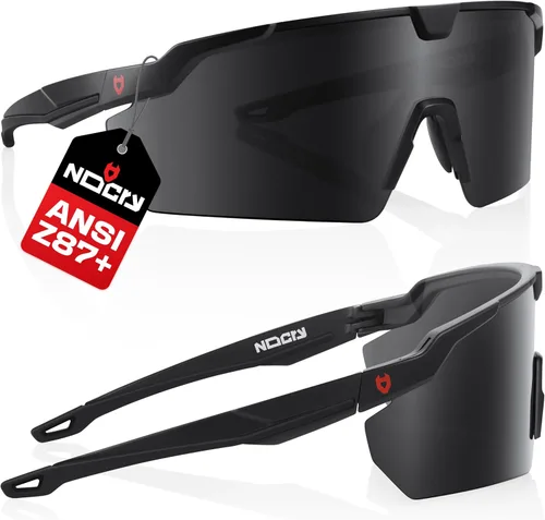 Vista 11 de NoCry Lentes de sol ANSI Z87 para hombres o mujeres con protección contra arañazos y 100% UV, lentes de seguridad teñidas con lentes de alto