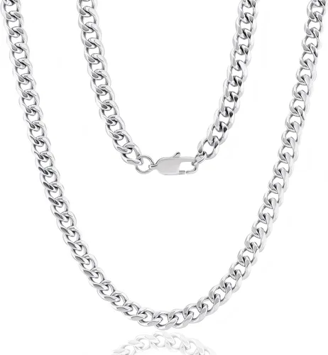 Vista 10 de XIANNVXI Cadena de eslabones cubanos para hombres y mujeres, chapado en oro real de 18 quilates, cadena de eslabones para hombre, cadena de acero