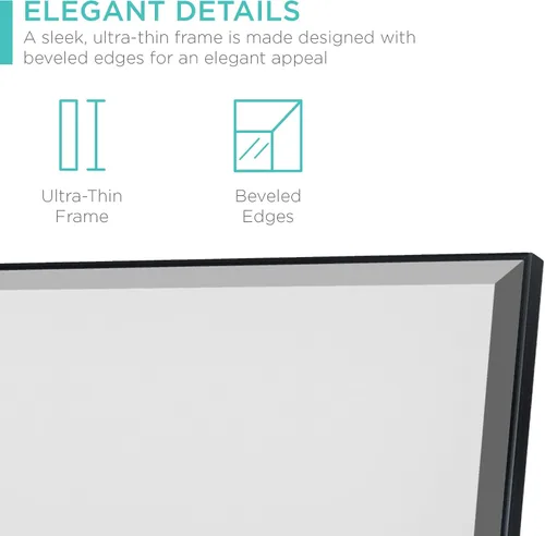 Vista 4 de Best Choice Products Espejo grande de longitud completa de 65 x 22 pulgadas, espejo rectangular colgante e inclinado para dormitorio, sala de estar
