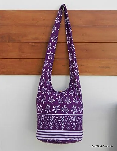 Vista 2 de BTP - Bolso bandolera para mujer, estilo hippie Hobo, algodón tailandés, estilo bohemio, tamaño grande