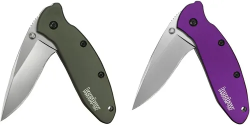 Vista 5 de Cuchillo de bolsillo Kershaw Scallion, negro y gris, hoja de 6,1 cm de acero inoxidable Drop Point, EDC con apertura asistida, doble bloqueo, hecho